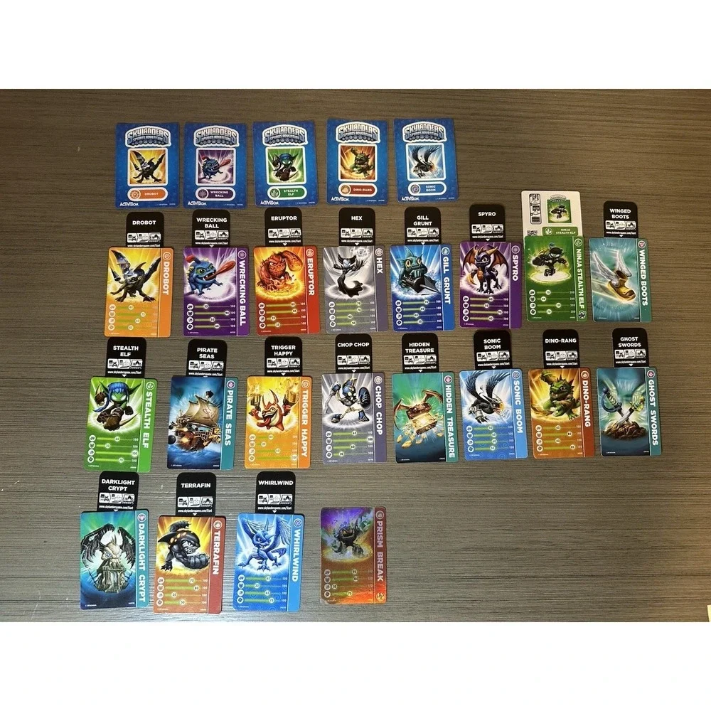 Skylanders Spyro's Adventure 20 Trading Cards, 18 Character Codes, 6 Stickers